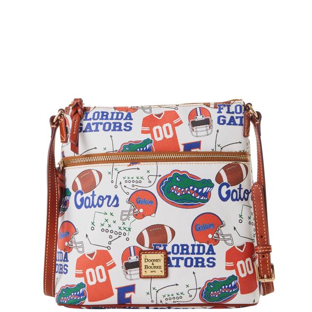 Dooney & Bourke Women's Collegiate University of Florida Crossbody Coated Cotton Shoulder Bag in White Multi