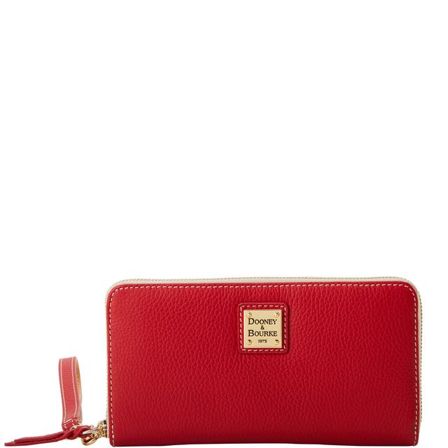 Dooney & Bourke Women's Lucca Leather Large Zip Around Wristlet in Red