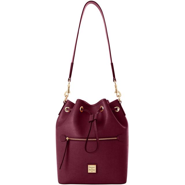 Dooney & Bourke Women's Saffiano Drawstring Leather Shoulder Bag in Bordeaux