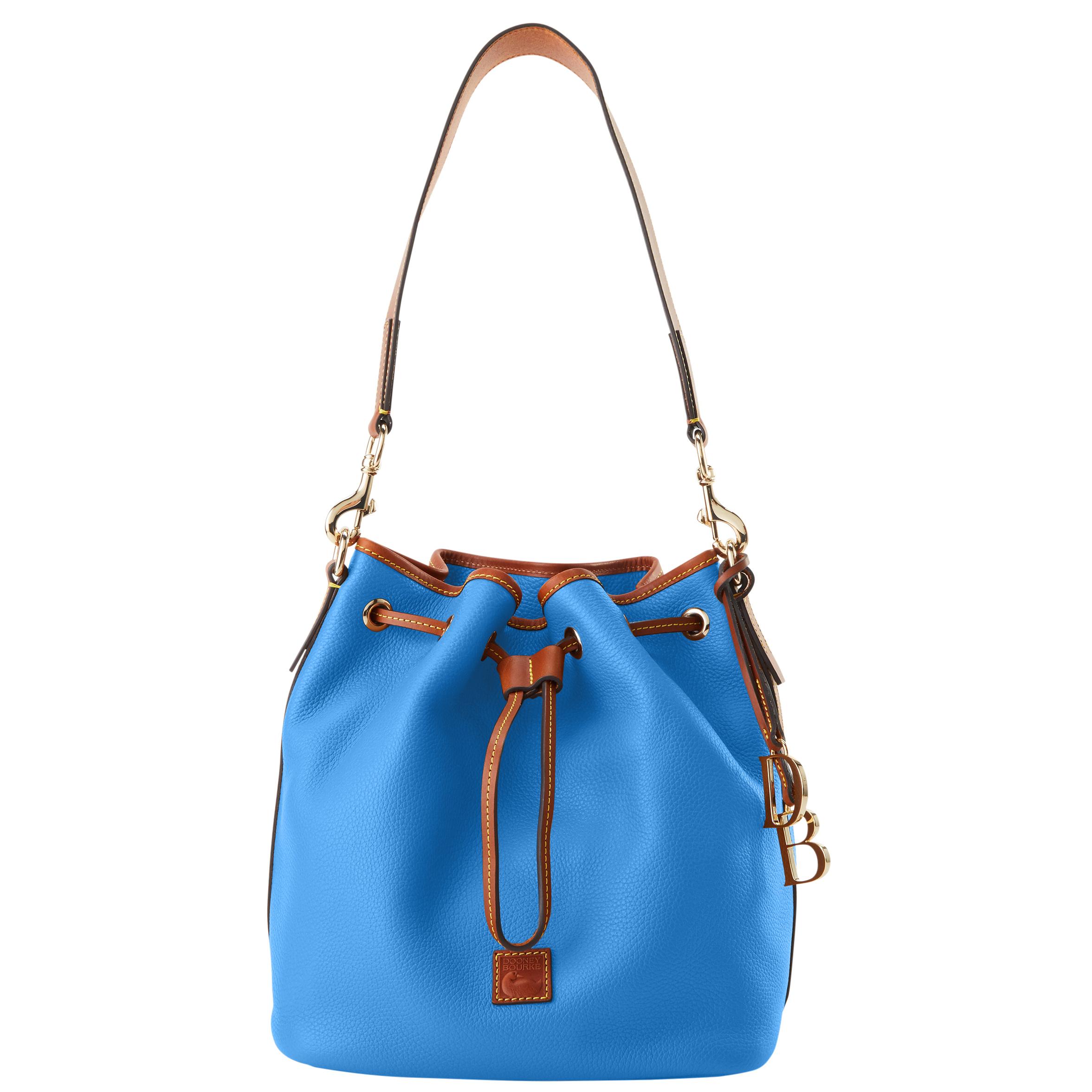 Dooney & Bourke Women's Pebble Grain Drawstring Leather Shoulder Bag in Azure