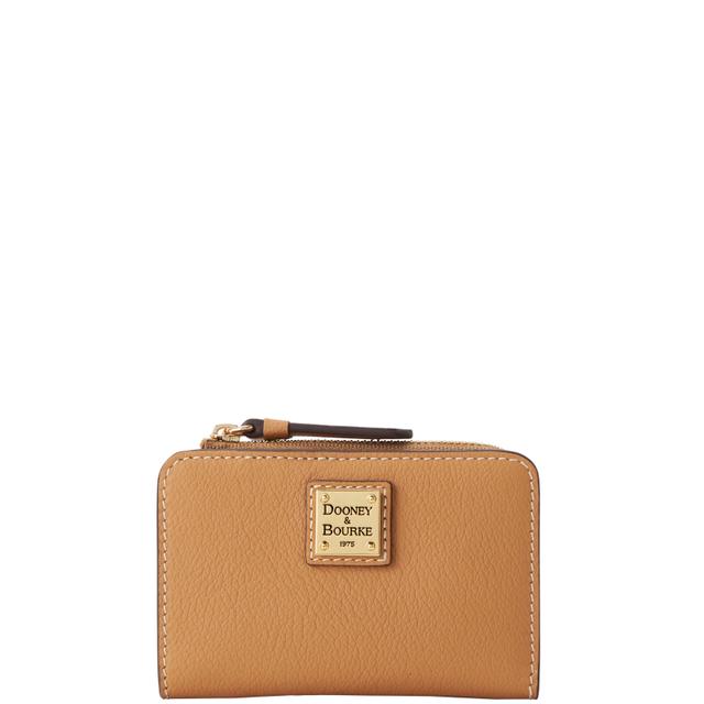 Dooney & Bourke Women's Sorrento Zip Credit Card Leather Wallet 12 in Camel