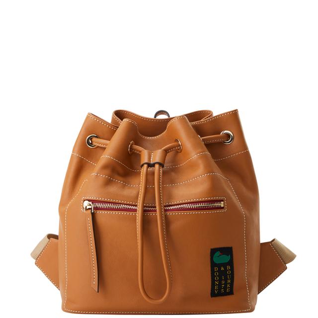 Dooney & Bourke Women's Penrose Drawstring Leather Backpack in Saddle