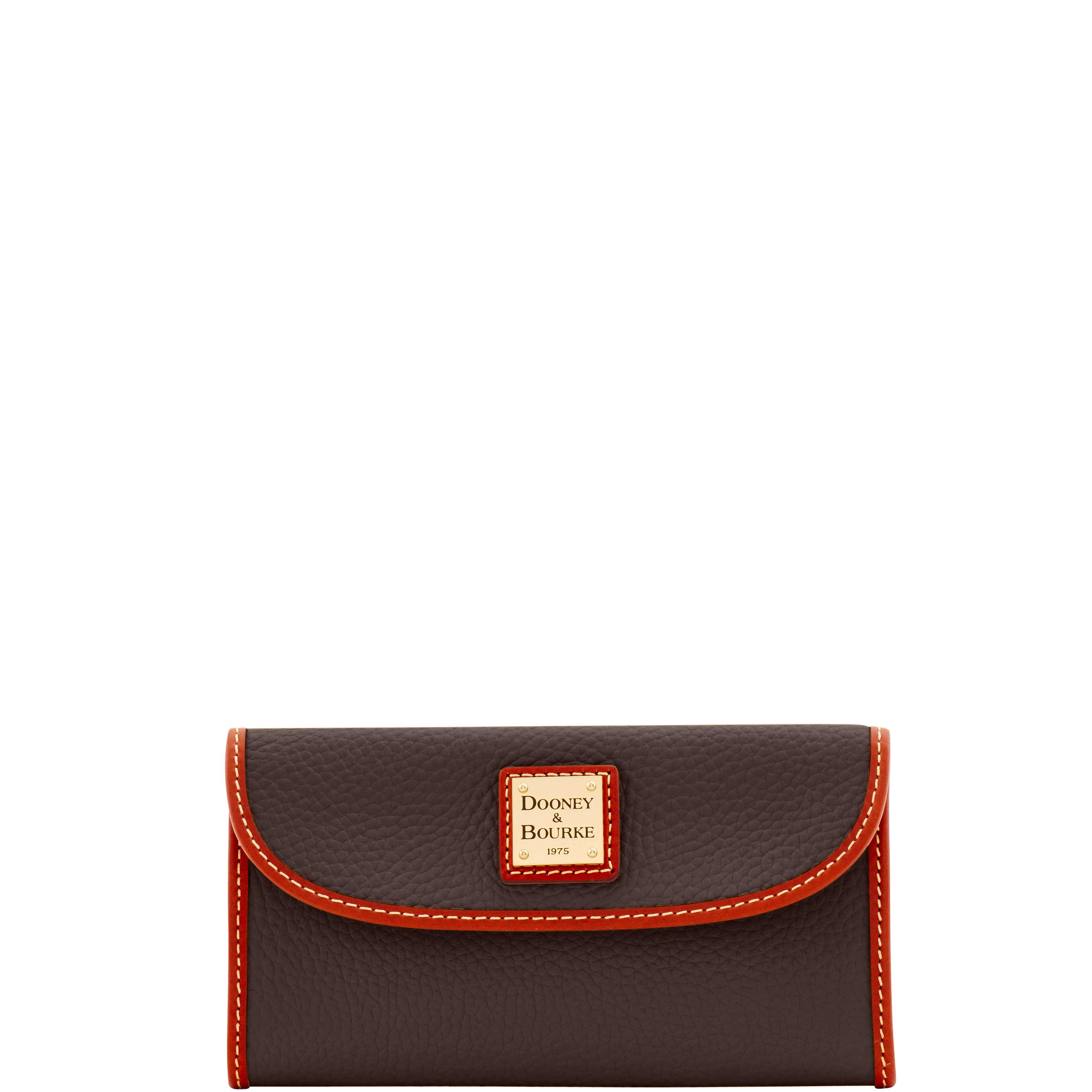 Dooney & Bourke Women's Pebble Grain Continental Leather Clutch Bag in Brown Tmoro