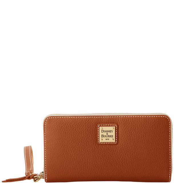 Dooney & Bourke Women's Lucca Leather Large Zip Around Wristlet in Caramel