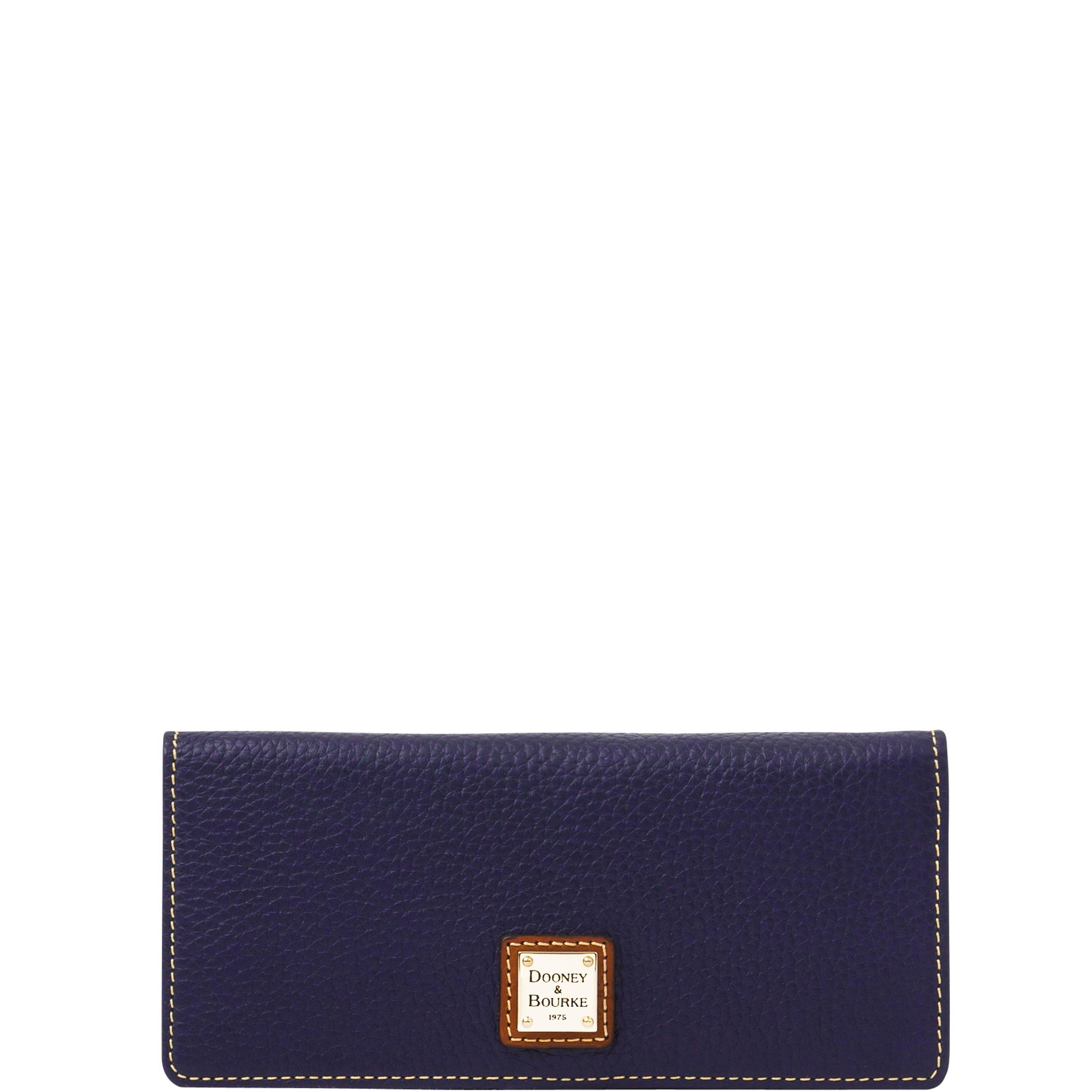 Dooney & Bourke Women's Pebble Grain Slim Leather Wallet in Midnight Blue