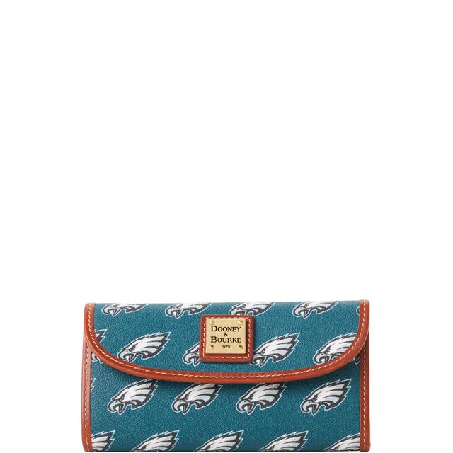 Dooney & Bourke Women's NFL Eagles Continental Coated Cotton Clutch Bag in Green