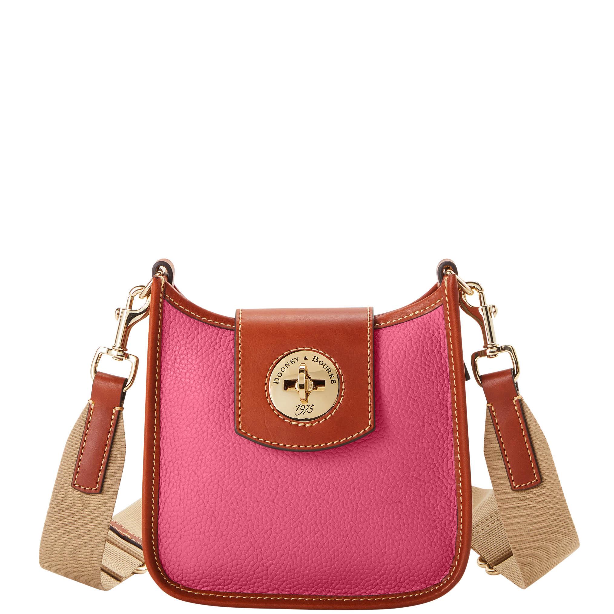Dooney & Bourke Women's Pebble Turnlock Leather Messenger 20 Bag in Hot Pink