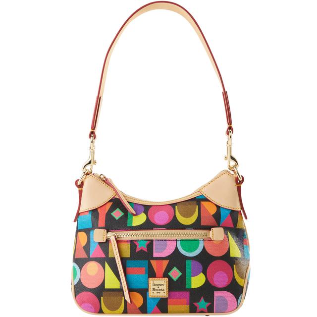 Dooney & Bourke Women's Art Deco Small Hobo Coated Cotton Shoulder Bag in Black