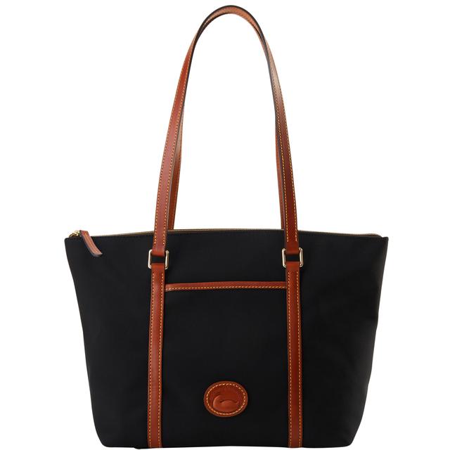 Dooney & Bourke Women's Nylon Zip Pocket Fabric Tote Shopping Bag in Black