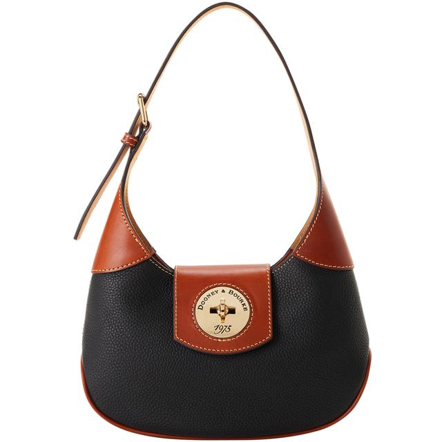 Dooney & Bourke Women's Pebble Turnlock Leather Hobo 26 Bag in Black