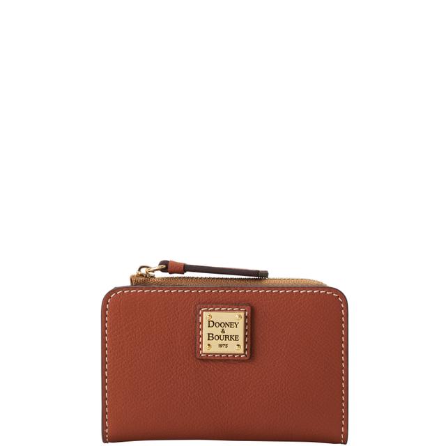 Dooney & Bourke Women's Sorrento Zip Credit Card Leather Wallet 12 in Saddle Tan