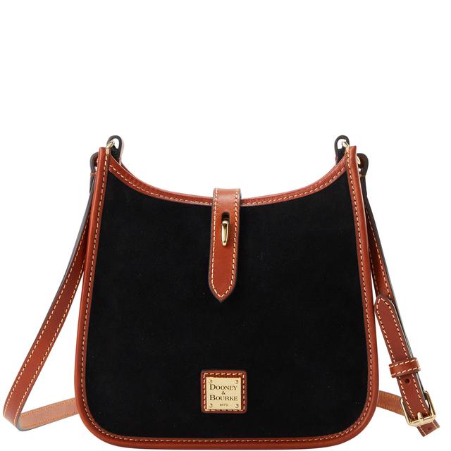 Dooney & Bourke Suede Small Leather Messenger Bag in Black