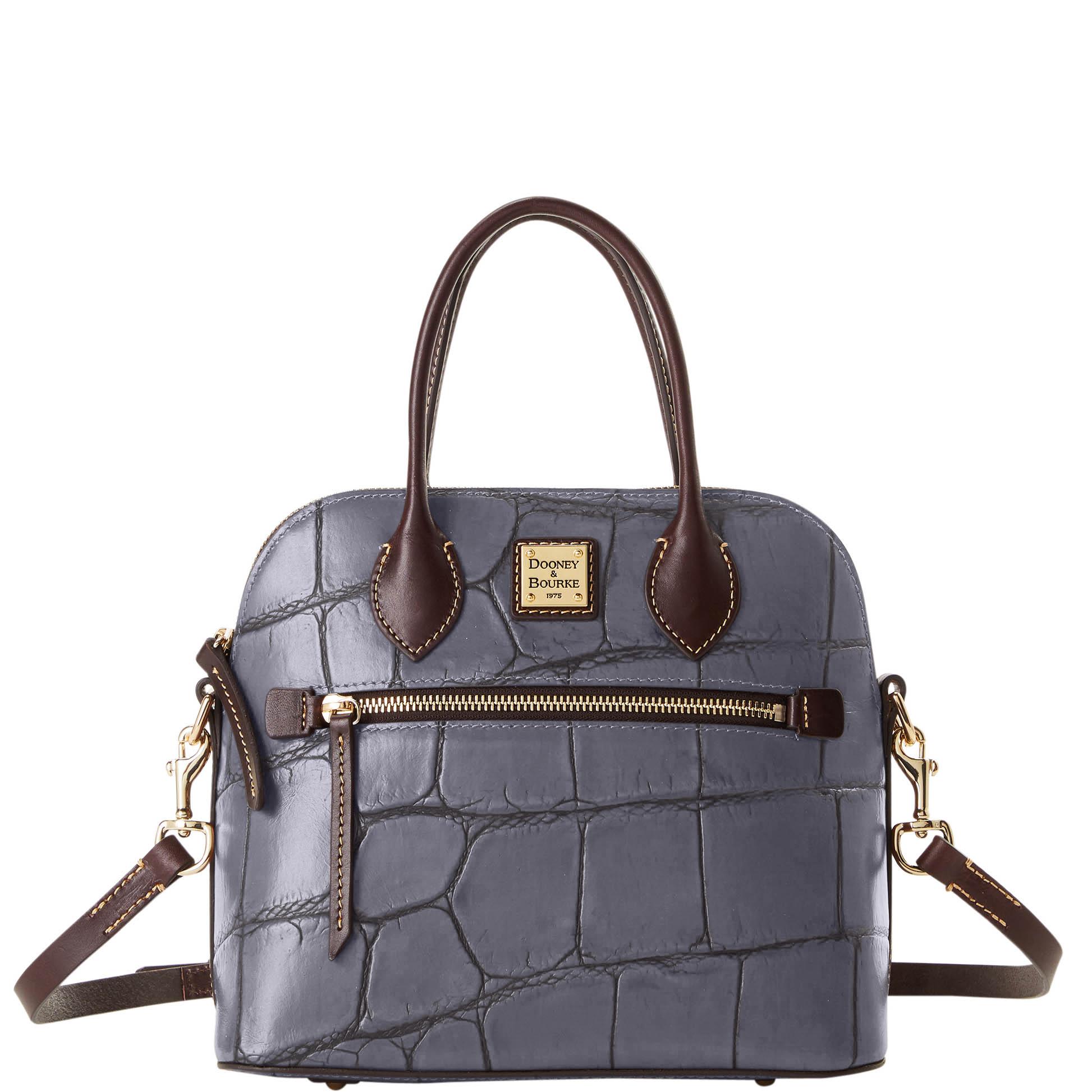 Dooney & Bourke Women's Denison Domed Leather Satchel Bag in Steel Blue