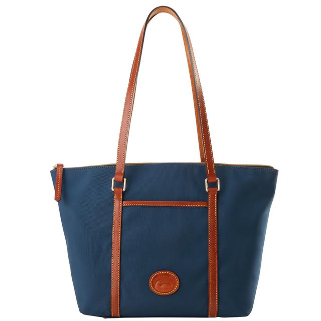 Dooney & Bourke Women's Nylon Zip Pocket Fabric Tote Shopping Bag in Navy