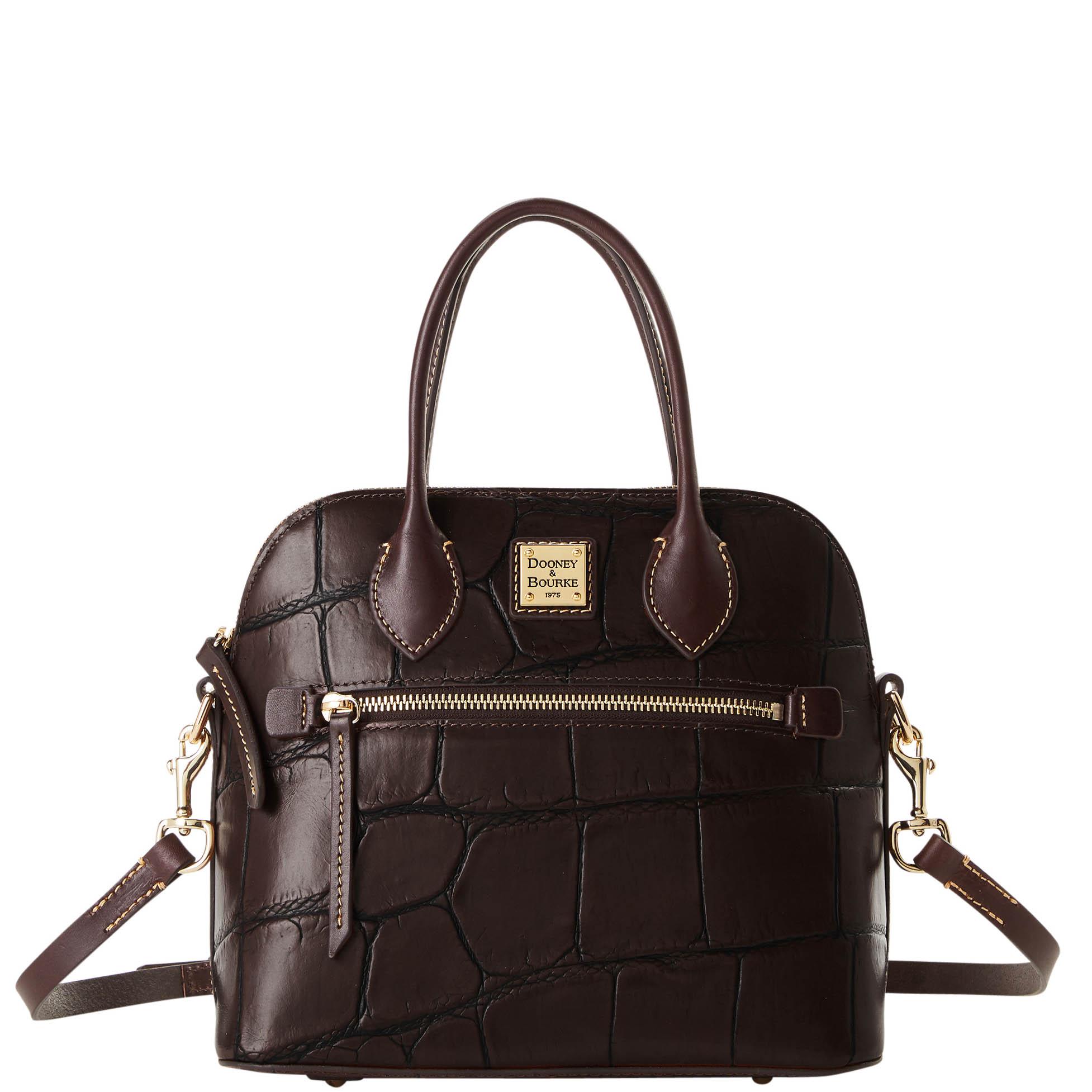 Dooney & Bourke Women's Denison Domed Leather Satchel Bag in Espresso