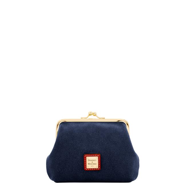 Dooney & Bourke Women's Suede Large Framed Purse in Navy, Leather