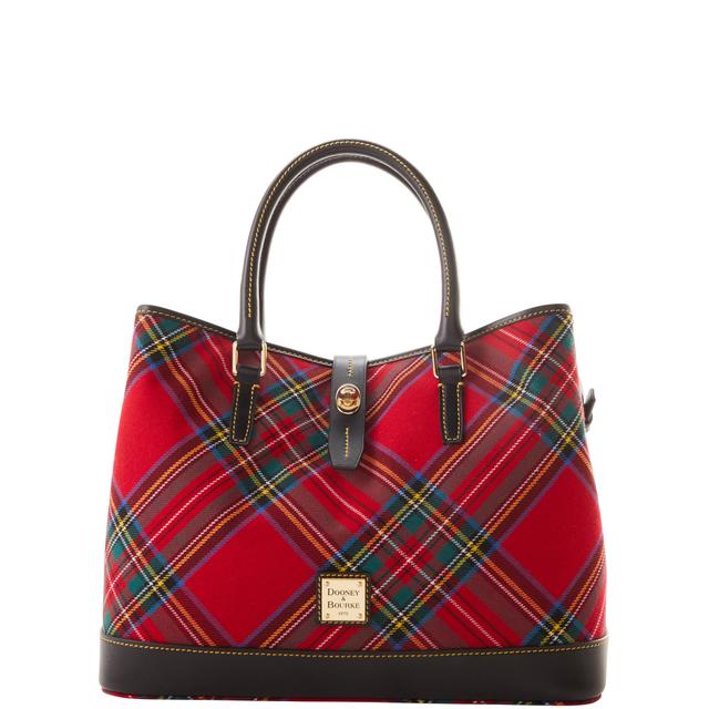 Dooney & Bourke Women's Tartan Perry Leather Satchel Bag in Red