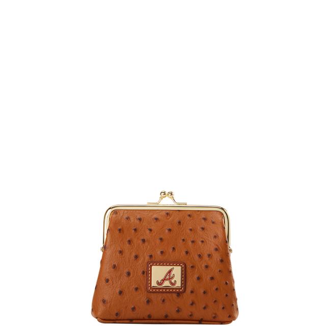 Dooney & Bourke Women's MLB Braves Large Framed Purse in Caramel, Leather