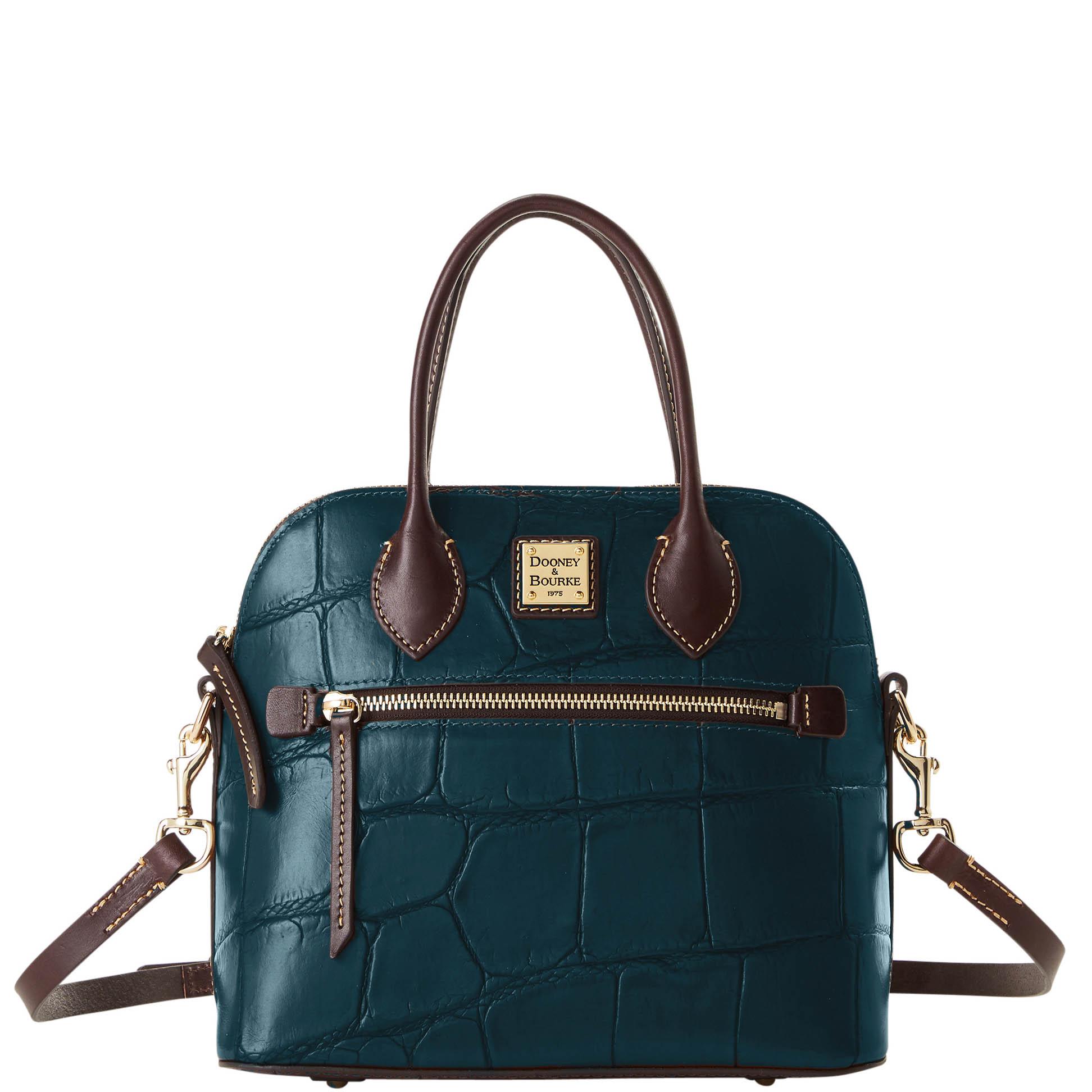 Dooney & Bourke Women's Denison Domed Leather Satchel Bag in Deep Teal