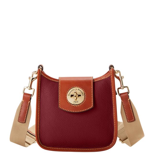 Dooney & Bourke Women's Pebble Turnlock Leather Messenger 20 Bag in Bordeaux