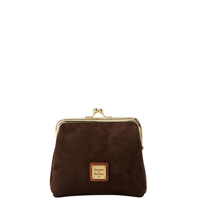 Dooney & Bourke Women's Suede Large Framed Purse in Brown Tmoro, Leather