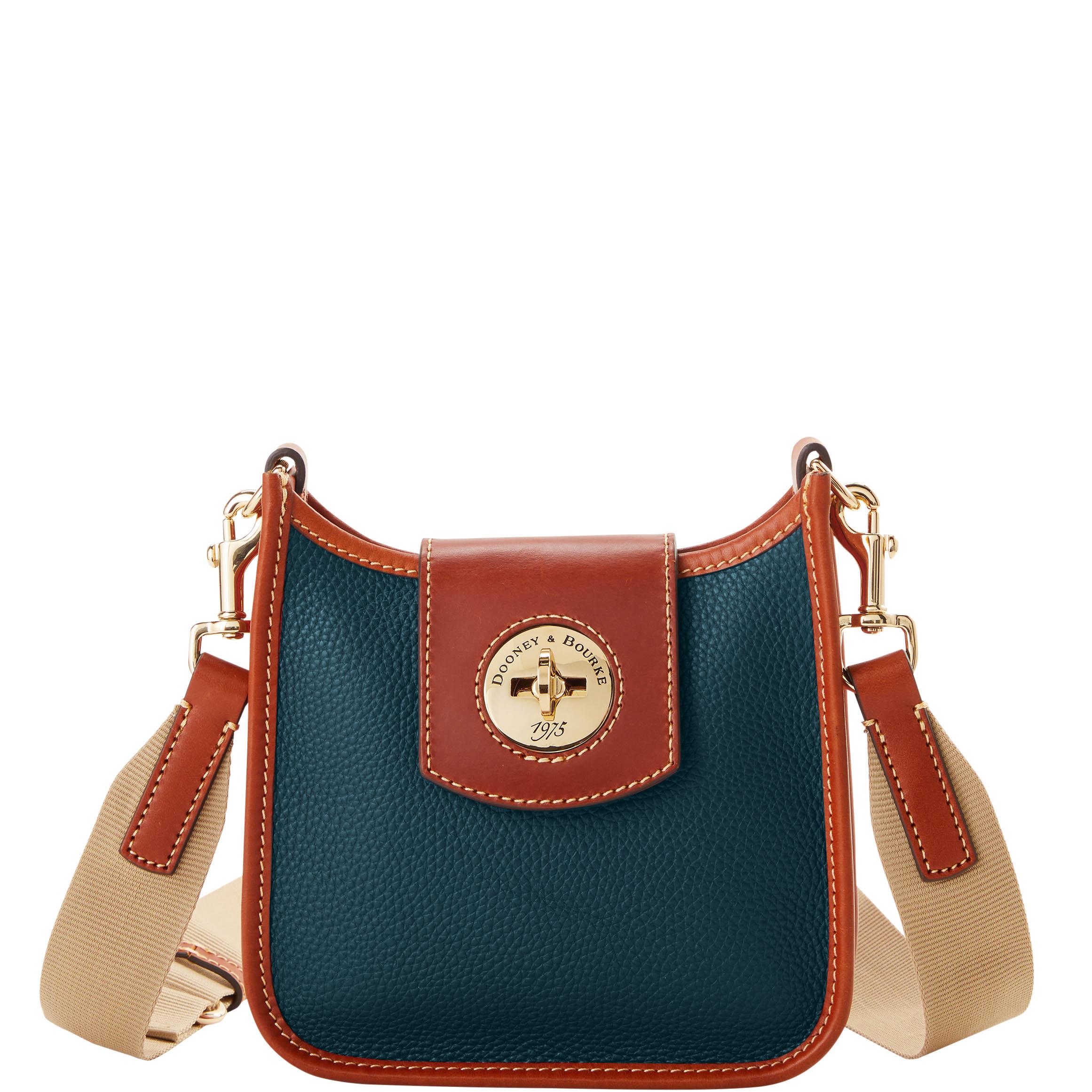 Dooney & Bourke Women's Pebble Turnlock Leather Messenger 20 Bag in Teal