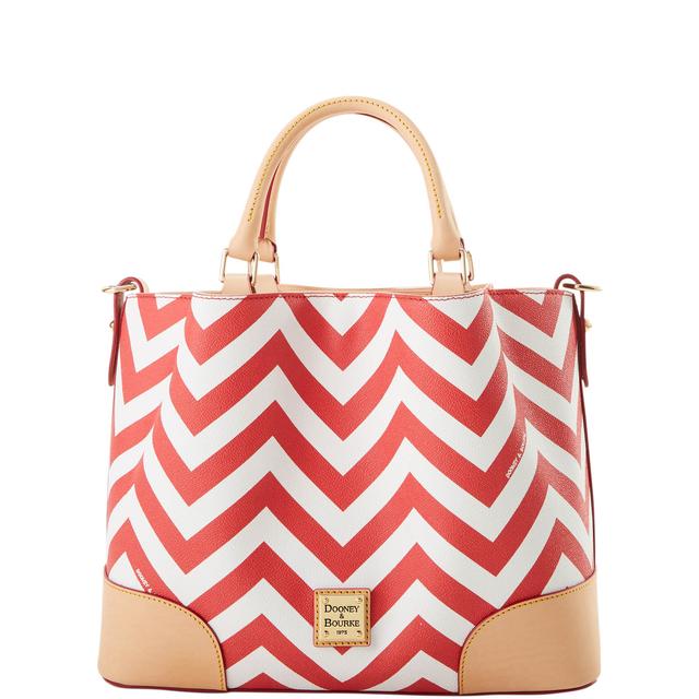Dooney & Bourke Women's Chevron Coated Cotton Brenna Bag in Red