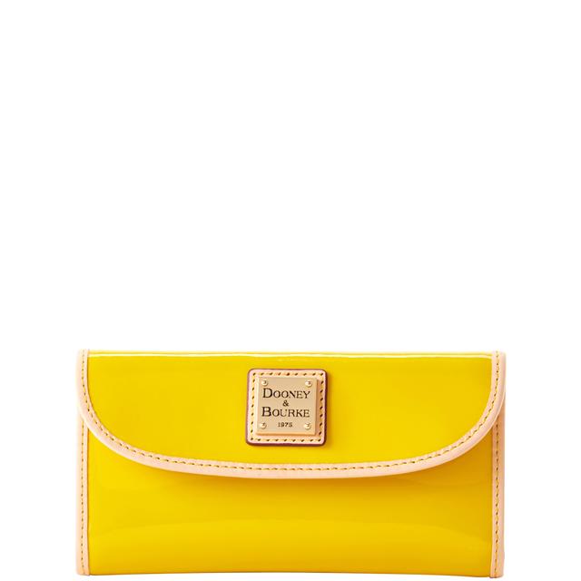 Dooney & Bourke Patent Continental Leather Clutch in Yellow
