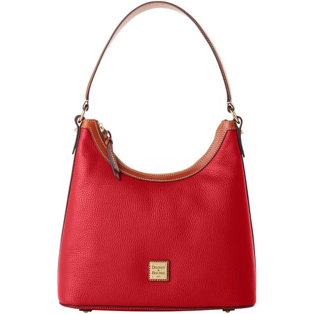 Dooney & Bourke Pebble Grain Hobo Leather Shoulder Bag in Red