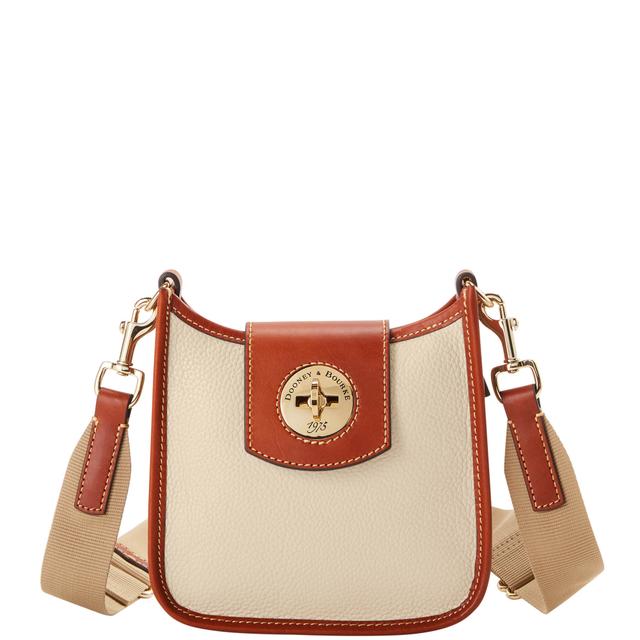 Dooney & Bourke Women's Pebble Turnlock Leather Messenger 20 Bag in Bone