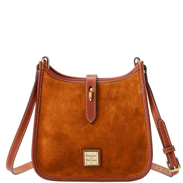 Dooney & Bourke Suede Small Leather Messenger Bag in Honey