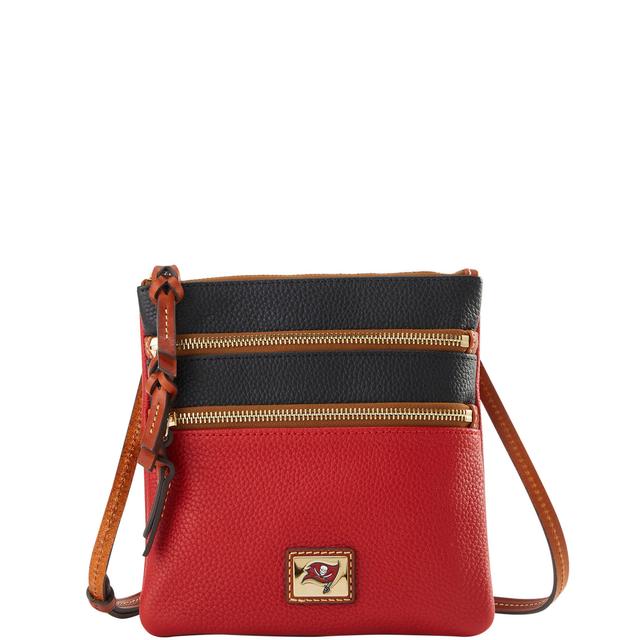 Dooney & Bourke Women's NFL Buccaneers Triple Zip Crossbody Leather Shoulder Bag in Red