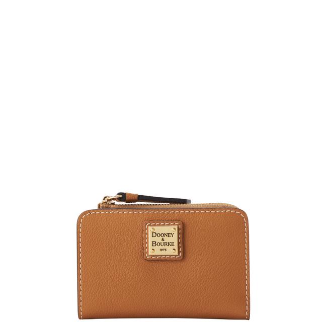 Dooney & Bourke Women's Sorrento Zip Credit Card Leather Wallet 12 in Tan