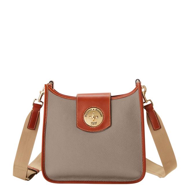 Dooney & Bourke Women's Pebble Turnlock Leather Messenger 28 Bag in Taupe
