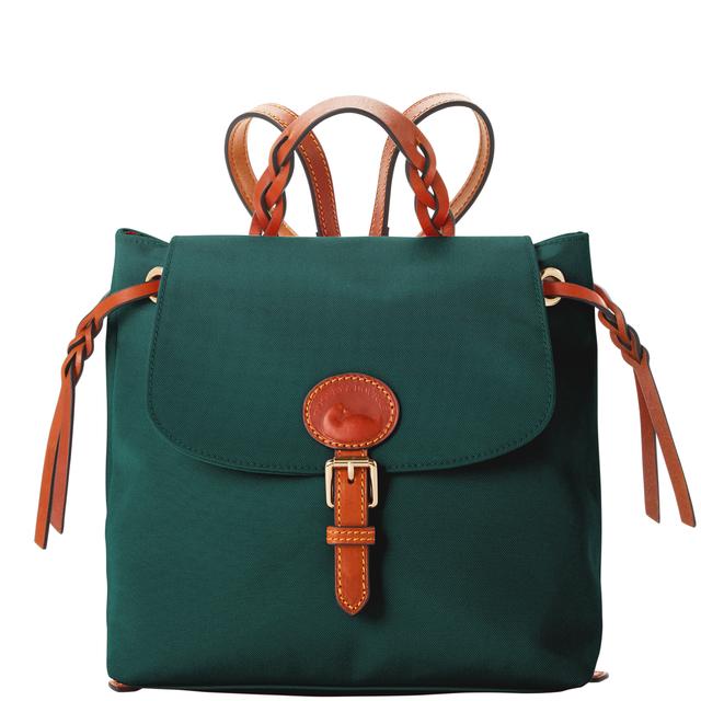 Dooney & Bourke Women's Nylon Flap Fabric Backpack in Ivy