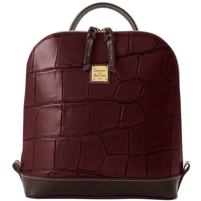 Dooney & Bourke Women's Denison Zip Pod Leather Backpack in Bordeaux