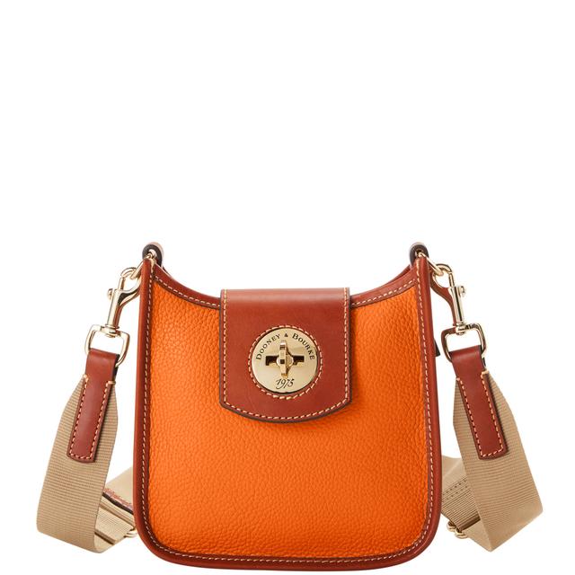 Dooney & Bourke Women's Pebble Turnlock Leather Messenger 20 Bag in Clementine