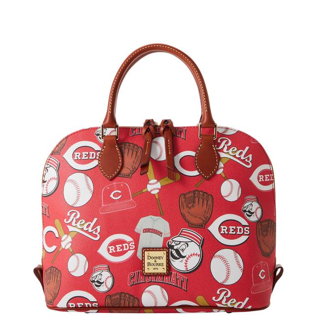 Dooney & Bourke Women's MLB Reds Zip Zip Coated Cotton Satchel Bag