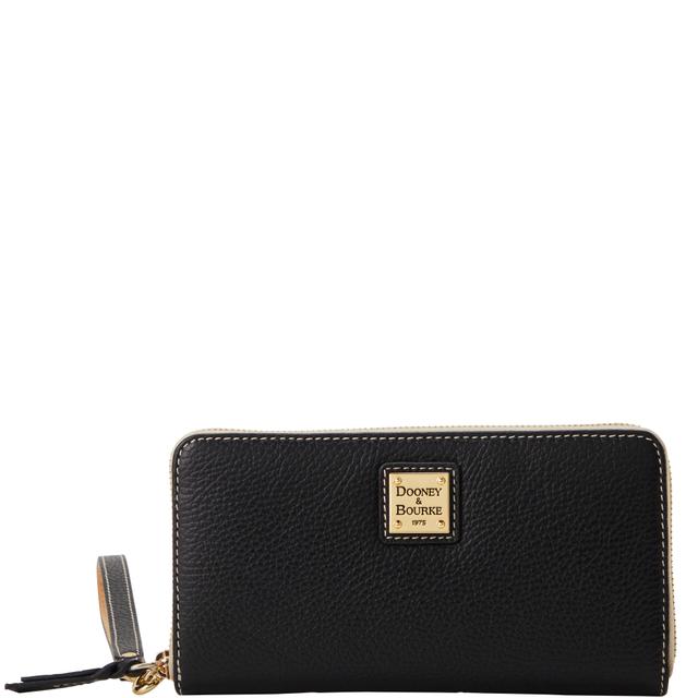 Dooney & Bourke Women's Lucca Leather Large Zip Around Wristlet in Black