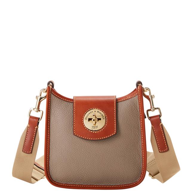 Dooney & Bourke Women's Pebble Turnlock Leather Messenger 20 Bag in Taupe