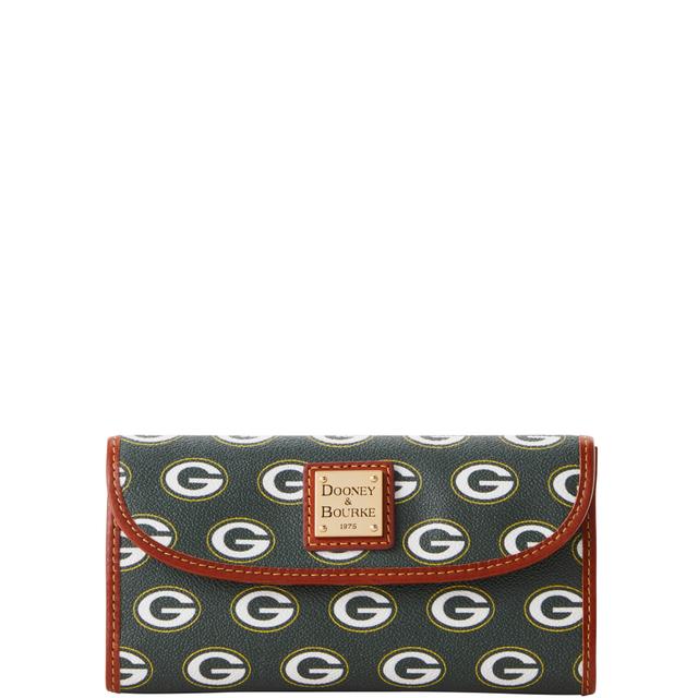 Dooney & Bourke Women's NFL Packers Continental Coated Cotton Clutch Bag in Green