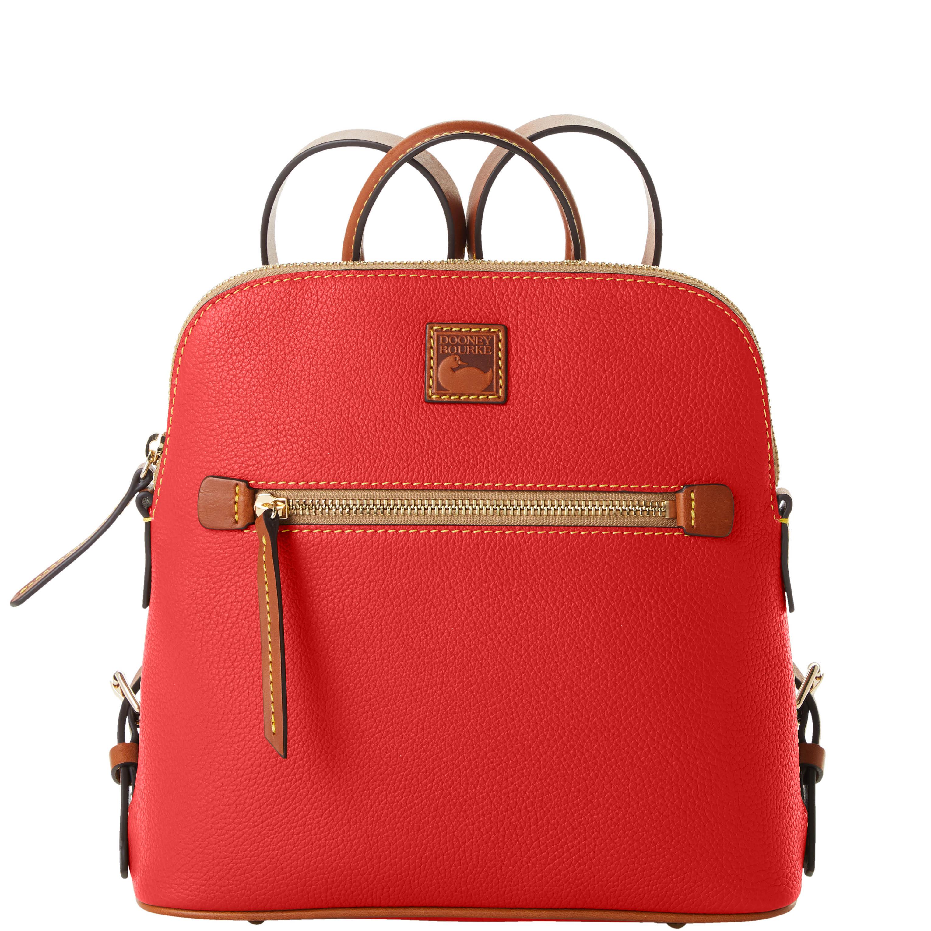 Dooney & Bourke Women's Pebble Grain Leather Backpack in Red