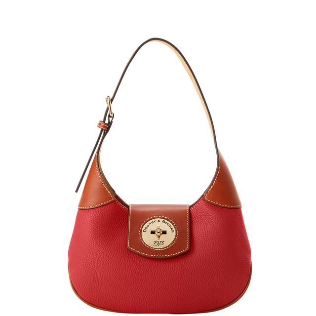 Dooney & Bourke Women's Pebble Turnlock Leather Hobo 26 Bag in Red