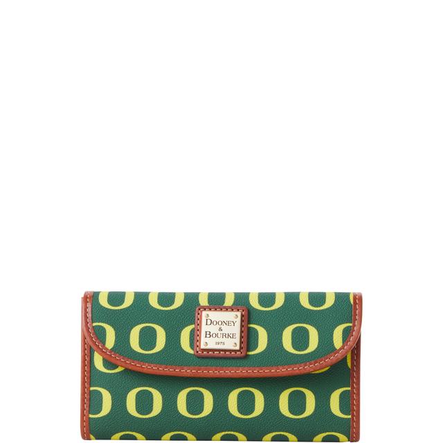 Dooney & Bourke Women's Collegiate University of Oregon Continental Coated Cotton Clutch Bag in Green