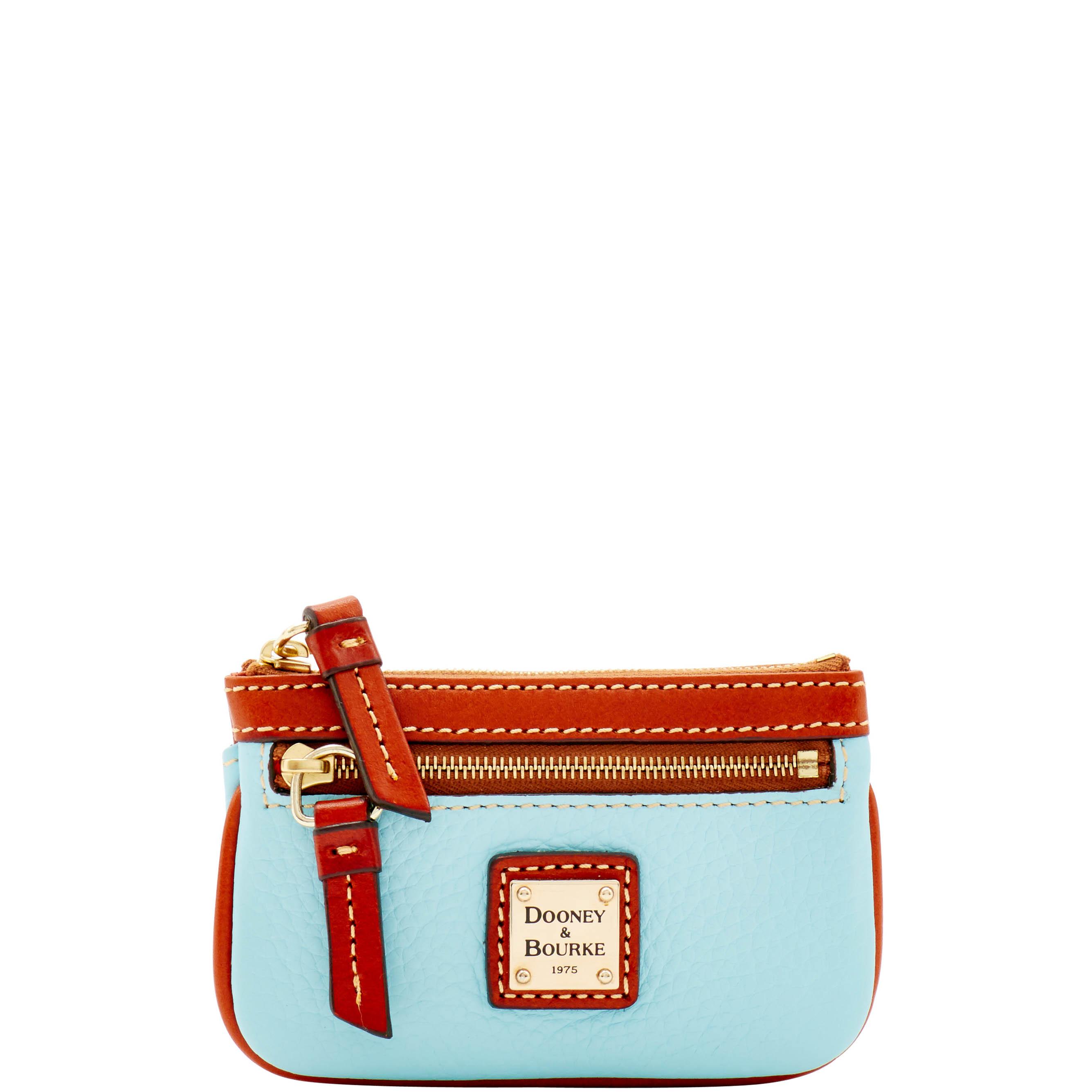 Dooney & Bourke Women's Pebble Grain Small Coin Case in Pale Blue, Leather