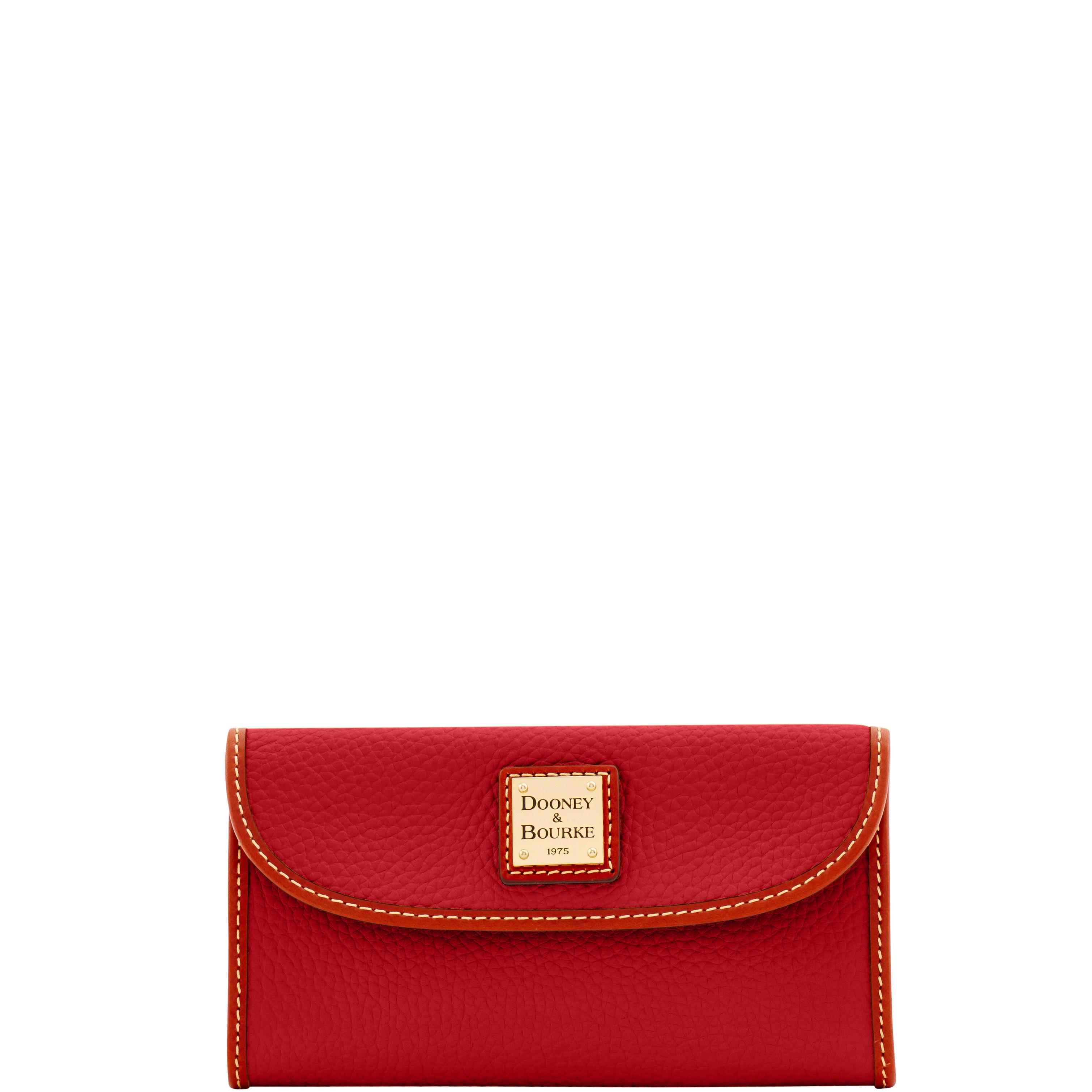 Dooney & Bourke Women's Pebble Grain Continental Leather Clutch Bag in Red