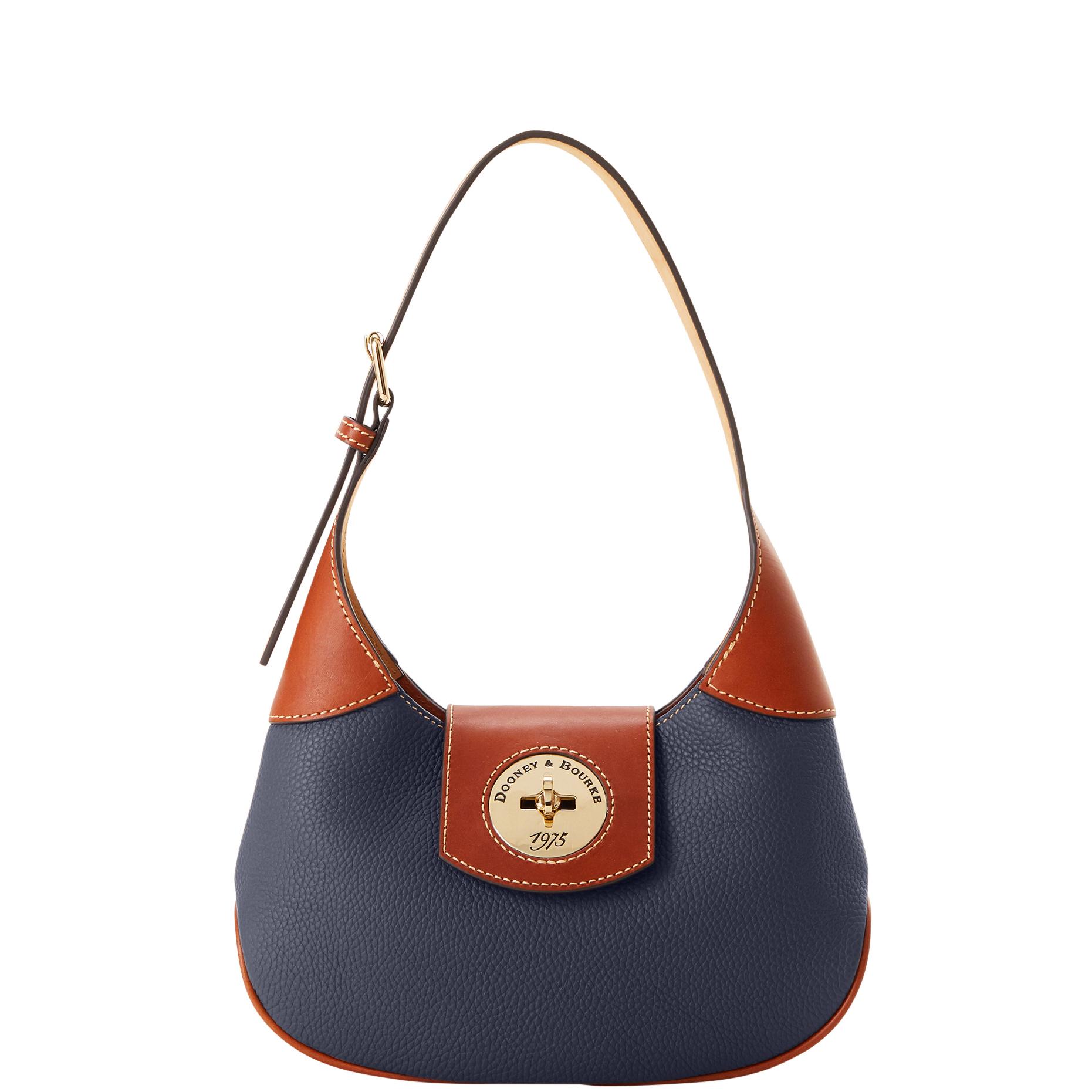 Dooney & Bourke Women's Pebble Turnlock Leather Hobo 26 Bag in Midnight Blue