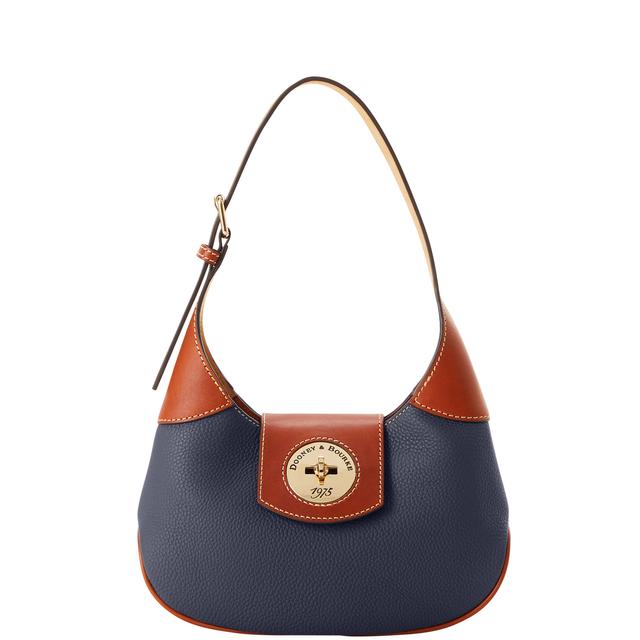 Dooney & Bourke Women's Pebble Turnlock Leather Hobo 26 Bag in Midnight Blue
