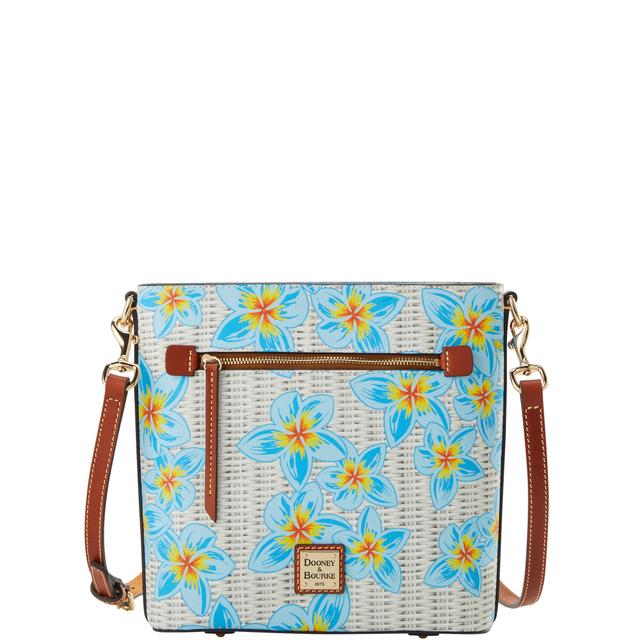 Dooney & Bourke Plumeria Zip Crossbody Bag in Sky Blue White