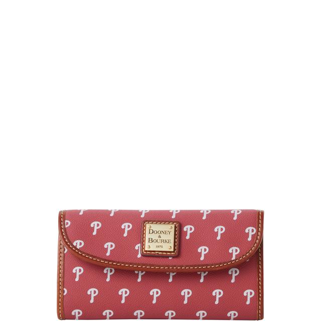 Dooney & Bourke Women's MLB Phillies Continental Coated Cotton Clutch Bag in Red